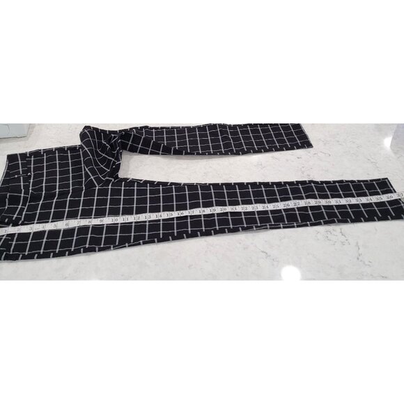 Womens Active USA Black & White Plaid Checkered Pull-on Pants Size M - Picture 10 of 13